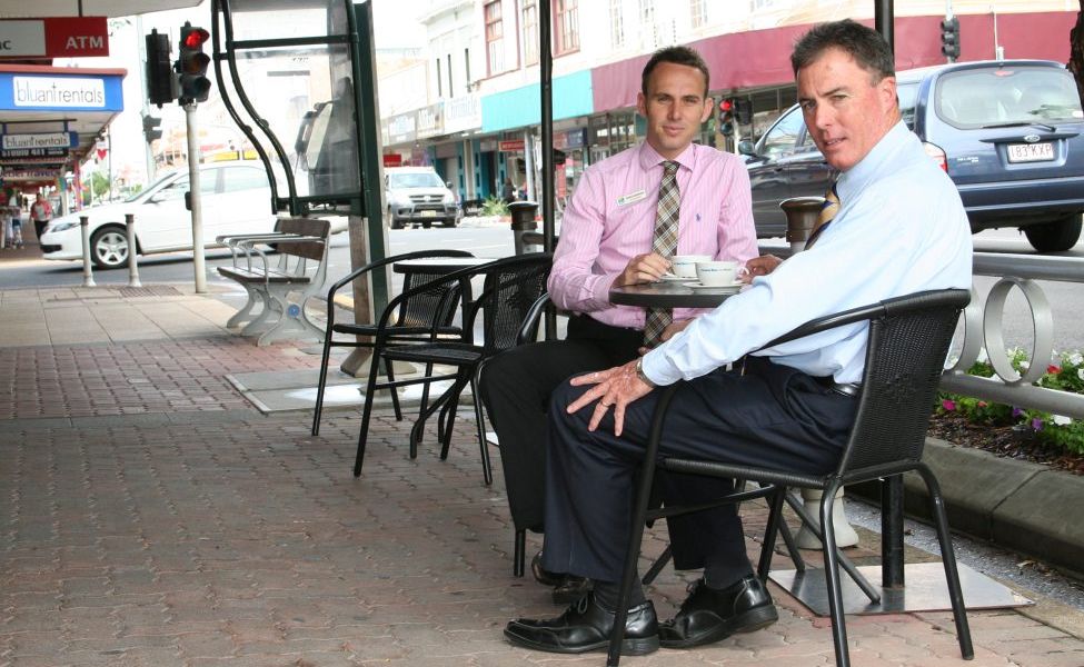 Fraser Coast Regional Council city and town centre development portfolio councillor Daniel Sanderson and Mayor Gerard O'Connell want to encourage the cafe culture in the region. Fraser Coast Regional Council city and town centre development portfolio councillor Daniel Sanderson and Mayor Gerard O'Connell want to encourage the cafe culture in the region.